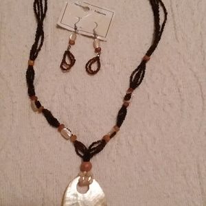 handmade necklace and earrings